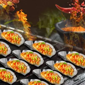 Set of 24 Stainless Steel Grillable Oyster Shells  for Baked Grilled Shells for Cooking  Kitchen Metal Oyster Dish for Seafood Clam