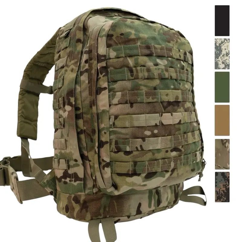 ROTHCO MOLLE II Military Tactical 3-Day Assault Pack, Synthetic Polyester/Nylon Camouflage Camping Backpack for Hiking, Hydration-Compatible with Padded Straps