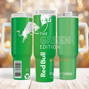 Colorful Edition Energy Drink 40oz Tumbler, Red Bull Theme Cup, Curuba Elderflower Style Travel Coffee Cup, White Peach Energy, Beach Breeze Style, Vitalizes Body Mind Sports Cup, Gym Gift for Men, Stainless Steel Tumbler, Kitchen Drinkware, Friend Gift