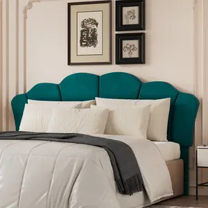 Upholstered King Size Headboard, Headboards with Curved Design for King, King Size, Height Adjustable Modern King Size Headboard, 49.4 to 54.5 Inches