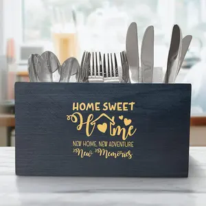 Utensil Flatware Cutlery Caddy Holder For Kitchen & Dining Table, Best Home Quote Utensil Flatware Cutlery Caddy Holder, Wood Utensil Organizer