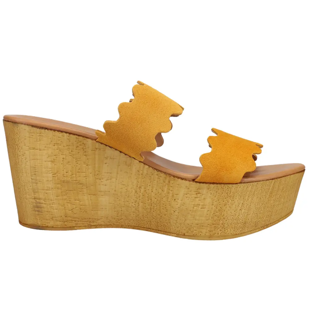 Matisse Womens Charlie Platform Slide Casual Sandals Casual High Heel 3" & Up - Yellow