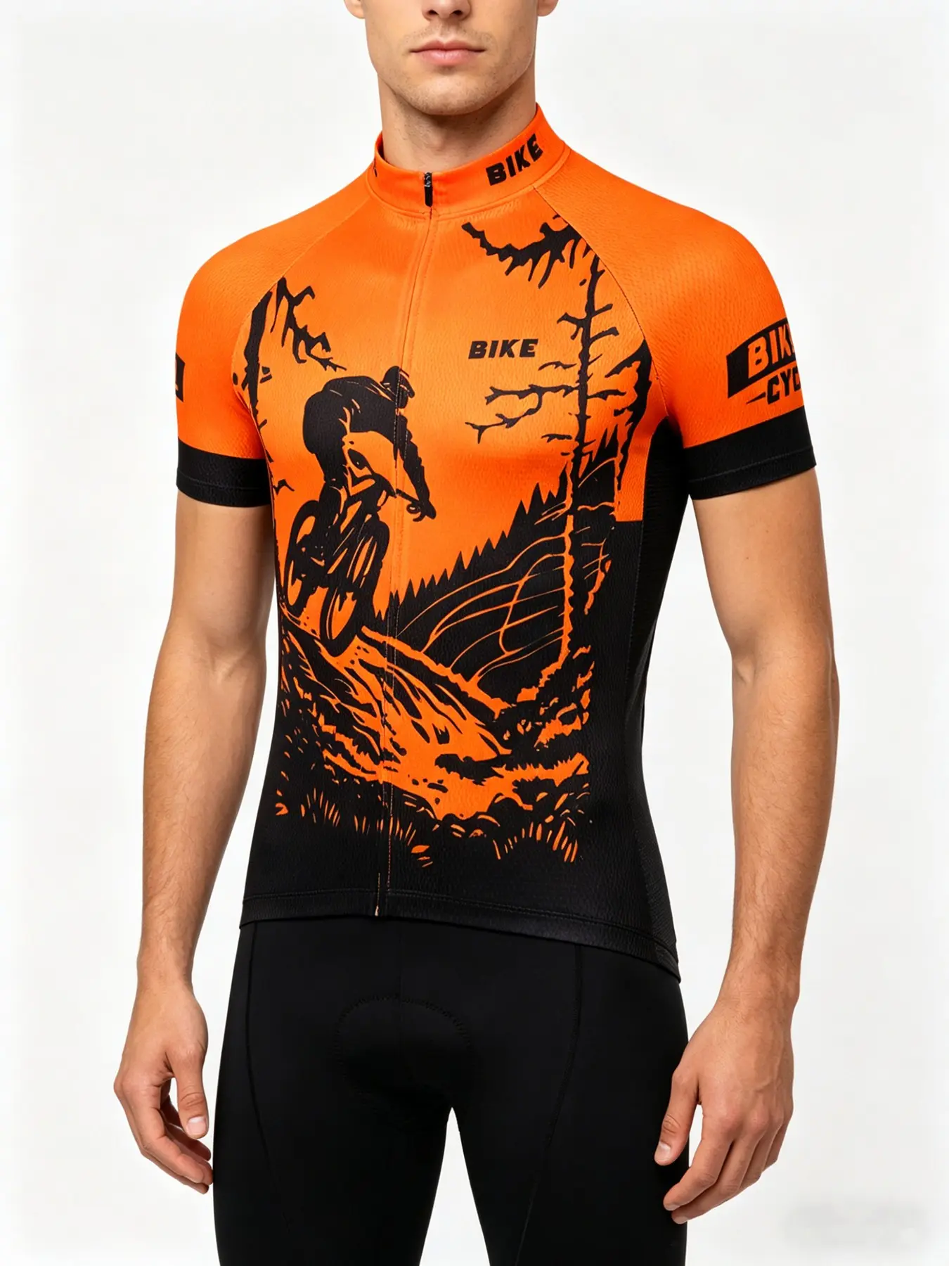 Men's Short Sleeve Cycling Top, Cycling Shirt, Workout Tops, High Elastic Comfort Sportswear, Three Pockets, Ideal for Mountain Biking and Road Racing, Outdoor Activity, Offroad Cycling Jerseys, Sportswear Clothing