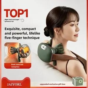 C-Type Shoulder Neck Heat Massage, Portable Hand Simulation Neck Massager, Battery-Powered, 2000mah Capacity, Ideal for Legs Relief