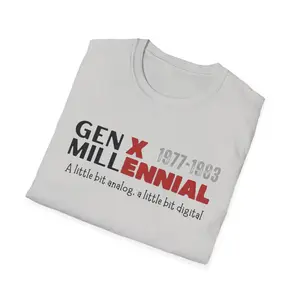 Xennial: A little Bit Analog, A Little Bit Digital - Unisex Softstyle Cotton Tee Casual T-Shirt