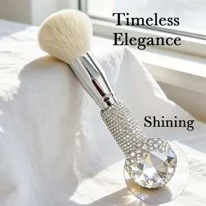 Princess Rose Luxury Diamond Foundation & Setting Powder Brush, Fluffy Dome Brush | Multi-Functional, Smooth Application with Soft Goat Hair, Ideal for Beginners and Professional Makeup Artists, Portable for Travel