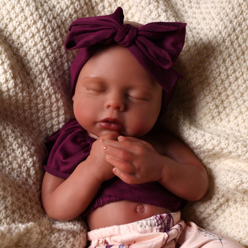 BABESIDE Lifelike Realistic Silicone skin tone Baby Doll Girl 12/16 Inch Reborn Doll with Painted Hair Perfect Companion for Children Parents & Collectors