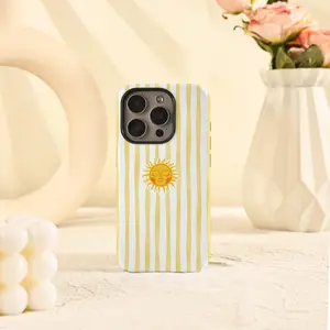 Yellow Stripe Sun Phone Case, Compatible with iPhone X, 11, 12, 13, 14, 15, 16, 17 & more
