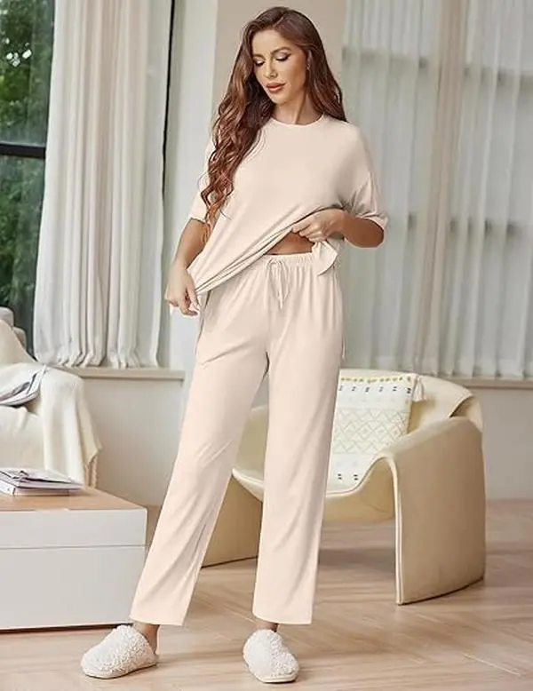 Women's Summer Two-Piece Set 2025 Casual Oversized Shirts Biker Shorts Matching Airport Travel Outfit Split Hem Lounge#springtok