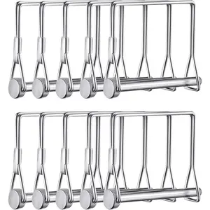 10 Pack 5/16 Inch Trailer Coupler Pin Set 4 Inch Long Wire Lock Pin PTO Shaft Locking Pin Heavy Duty Safety Trailer Hitch Pin ()