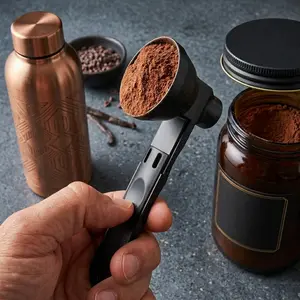 [Buy 1 Get 1 Free] Sliding Powder Spoon with Funnel, High Quality Protein Powder Scoop for Pre Workout Creatine Formula, Coffee Milk Smoothie Chocolate Powder Kitchen Utensils BPA Free, Perfect Gift for Men Every Family