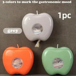 Apple Shape Food Storage Box, Large Capacity Wall-Mounted Drawer Organizer, Includes 100 Pieces Plastic Bags, Ideal for Kitchen Use