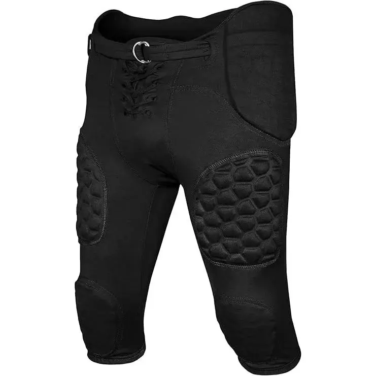 Exxact Sports Rebel Youth Compression Football Pants with 7 Integrated Pads, Lightweight Polyester Athletic Bottoms for Practice & Games