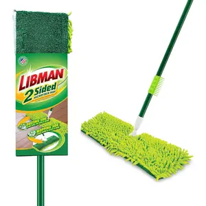 18" 2-Sided Microfiber Dust Mop | Hardwood Floor Mop | Hard Surface Floor Duster | Microfiber Fingers | Flat Mop | 360 Degree Swivel Head | 49” Long Handle | Dust and Mop Set