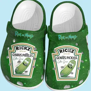 Rick and Morty Clogs with Pickle Rick Print – Comfortable Slip-On Clogs for Fans – Casual Footwear for Daily Use