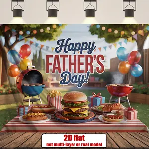 Father’s Day & BBQ Party Backdrop – Colorful Outdoor Tapestry, Wall Hanging, Photography Background, Polyester HD Print, Garden, Home, Room, Celebration Decor