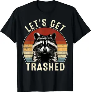 [100% Cotton] Raccoon Vintage Retro Racoon Funny Gifts For Women Men Kid T-Shirt