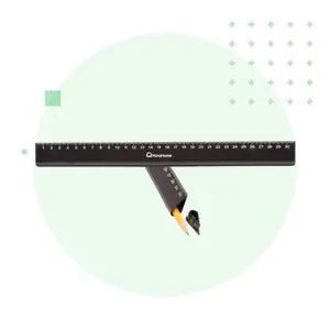 YoraHome Drop-Shaped Aluminum Ruler with Built-in Pencil for Drafting and Measuring