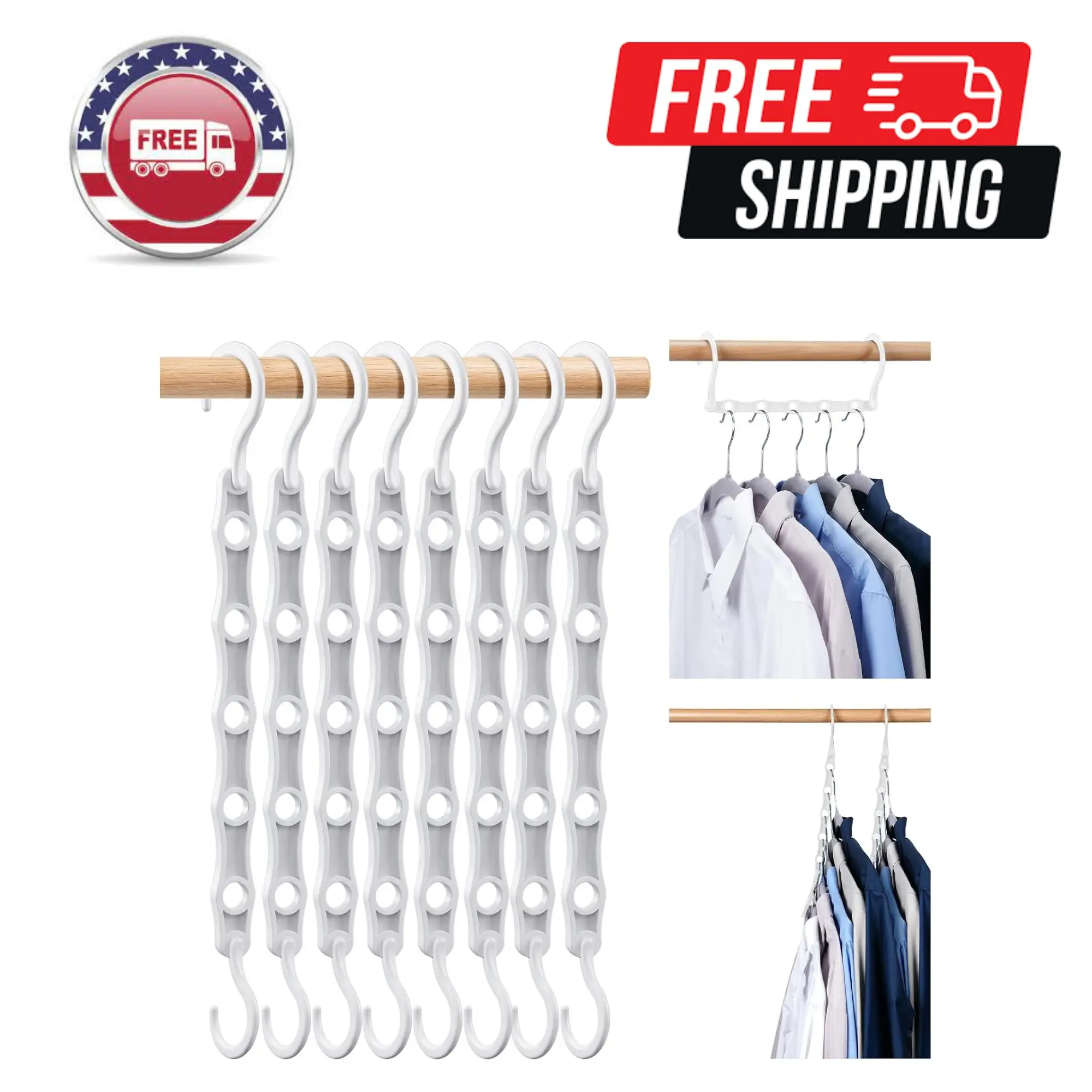 White Magic Space Saving Hangers, Premium Smart Hanger Hooks