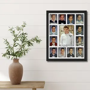 School Years Picture Frame Collage - Personalized - Holds Twelve 2.5" x 3.5" School-Year Photos and 5" x 7" Graduation Picture