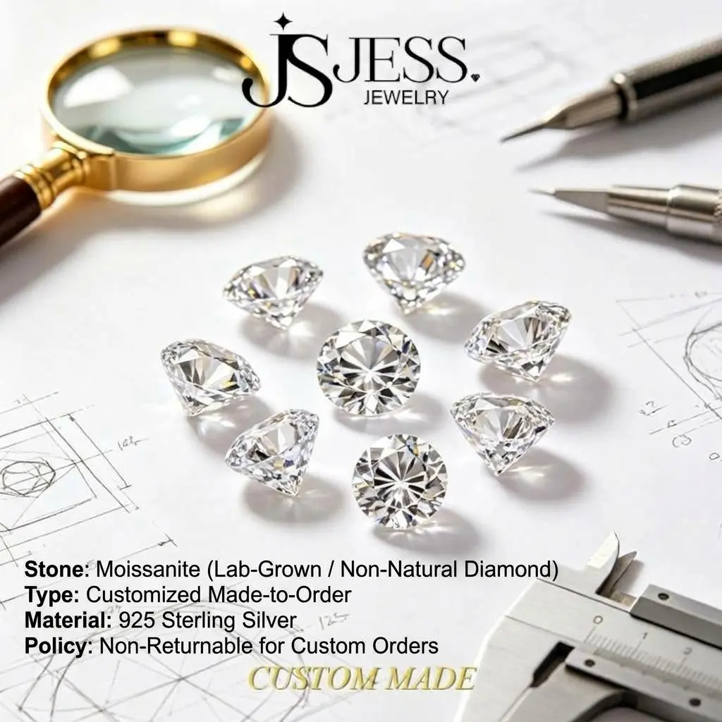 【Custom Exclusive】 Custom Jewelry - Personalized 925 Sterling Silver Rings, Necklaces, Earrings & Bracelets | Made to Order with Lab-Created Gemstones