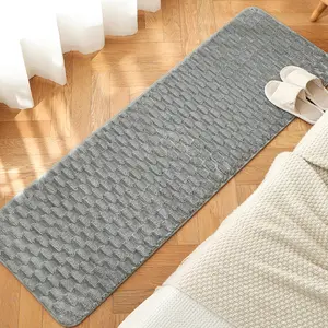 Pure Color Turtle Back Velvet Rug, Nordic Long Pile Carpet for Bedroom, Living Room Coffee Table, Style Thick Plain Rug