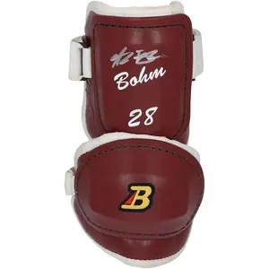 Alec Bohm Philadelphia Phillies Autographed Game-Used Maroon Belgard Elbow Guard from the 2025 MLB Season - NF70450456 - Fanatics Authentic Certified