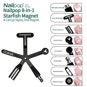 8-in-1 Starfish Cat Eye Magnet Pen - Multi-functional Manicure Nail Art Tool for Beginners