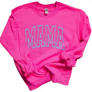 Orca ~ MAMA or CUSTOM TEXT Unisex Sweatshirts with Puff ~ Small - 4XL Crewneck Casual Womenswear  Comfortable Fit Cute