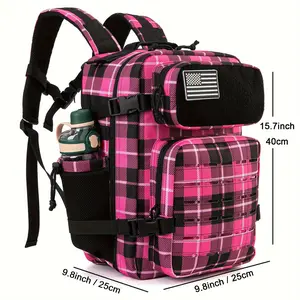 1 Piece 6.6 Gallon Men's Multifunctional Backpack, Molle Daily Backpack, Climbing Canvas Backpack with Bottle Rack