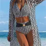 Women's Fashion Split Three-Piece Swimsuit, Stylish Swimwear Set, Summer Swimsuits, Fashion Beachwear Swimwear, Bathing Suits, Perfect for Beach & Pool, Comfortable & Trendy Design