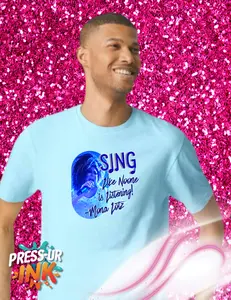 Women's Soft Mona Lotz "Sing Like No One Is Listening" Drag Queen Graphic Tee, Short-Sleeve Top, Streetwear, Aesthetic Casual Round Neck T-Shirt