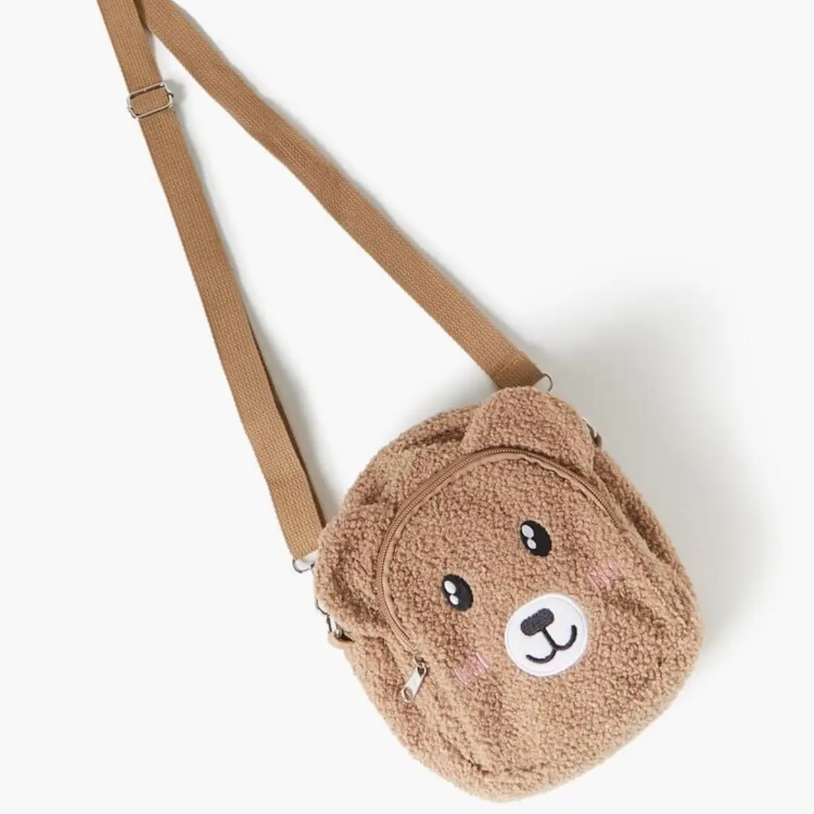 Women Teady bear crossbody bag, brown plus cute bag side bag