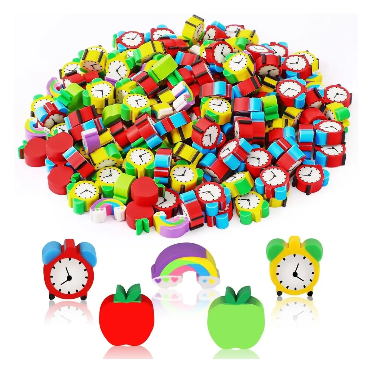 150PCS Mini Apple Erasers – Cute Classroom Rewards, Student Prizes & Party Favor Supplies | Back to School