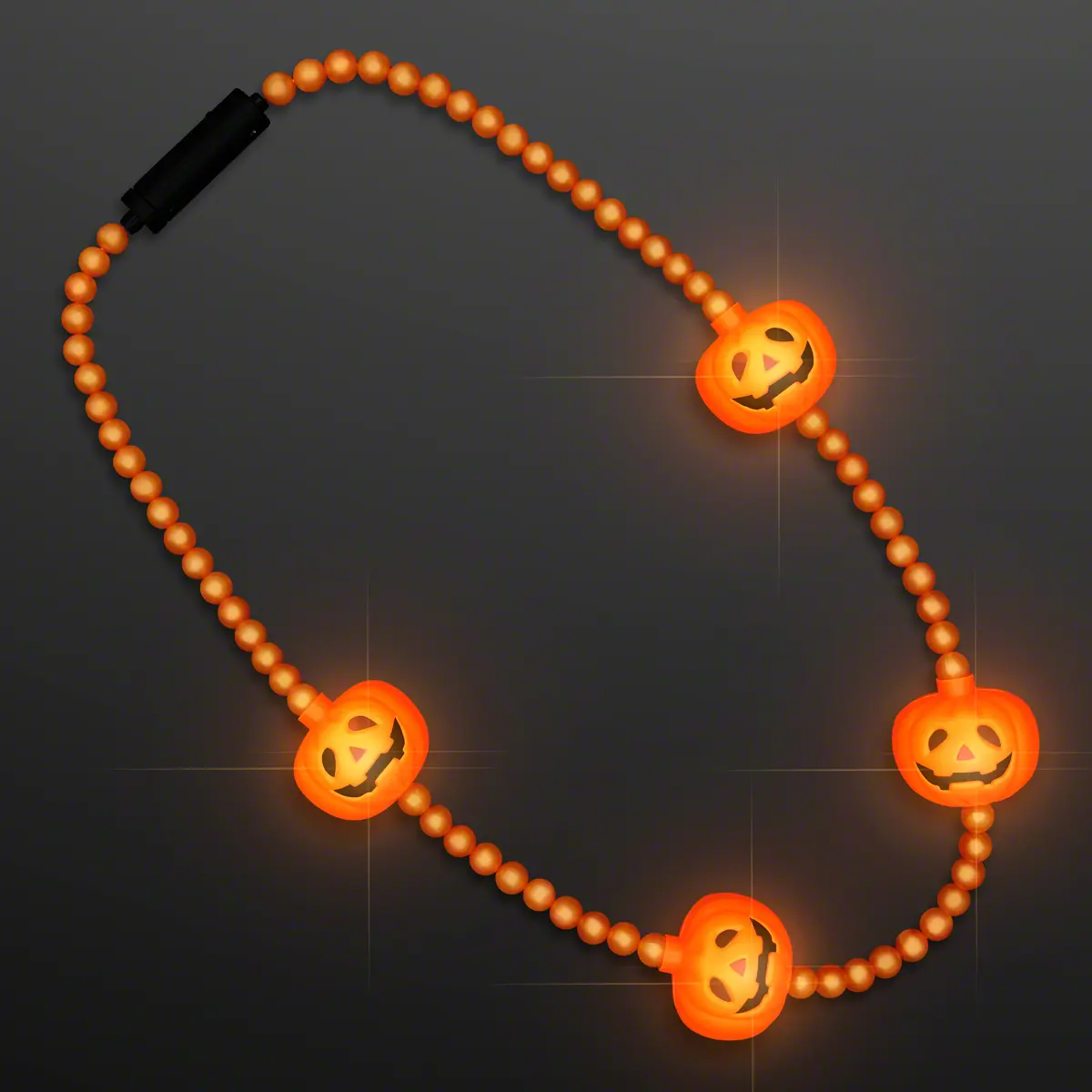 LED Pumpkin Light Beads Halloween Necklace