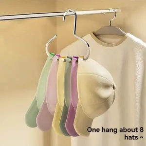 New Hat Hanging Rack for 8 Caps, Multi-Functional Baseball Cap Display for Dorm and Home Use, No Trace No Hooks Design