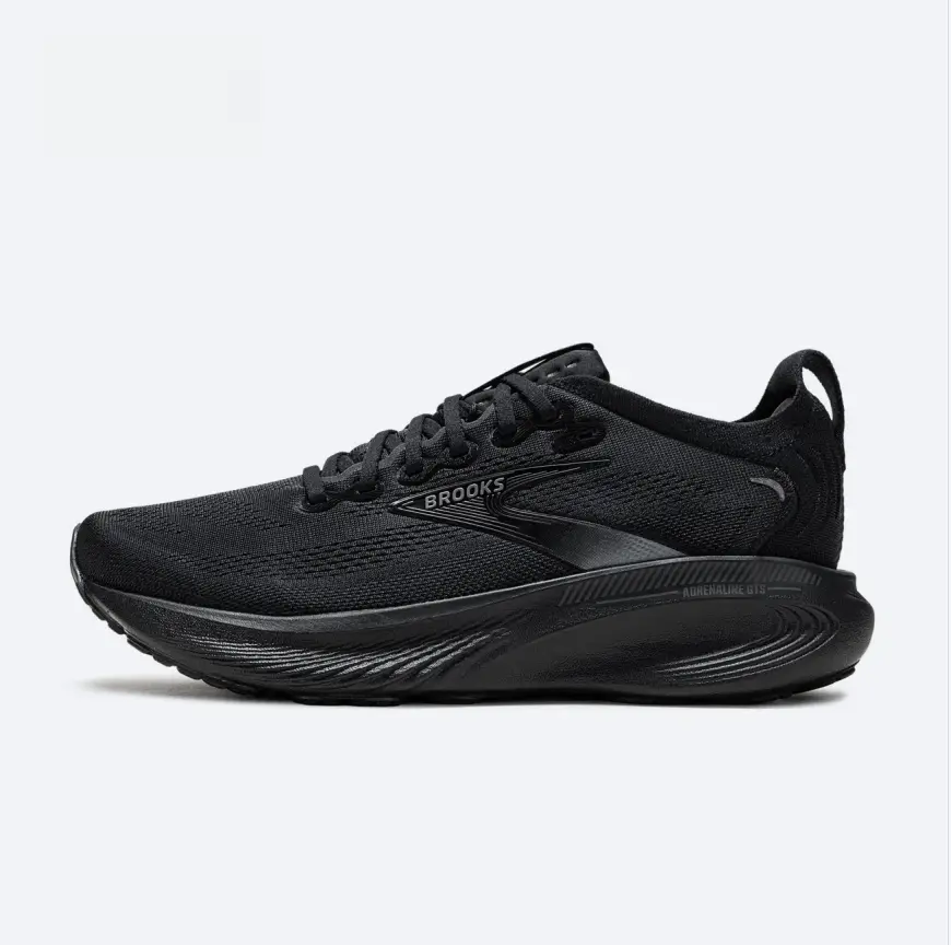 All Black Athletic Running Shoes Brand New Breathable Mesh Upper Shock Absorbing Cushion Supportive Sneakers Lightweight Footwear For Marathon Jogging Outdoor Training Multi Size Comfort Trainers