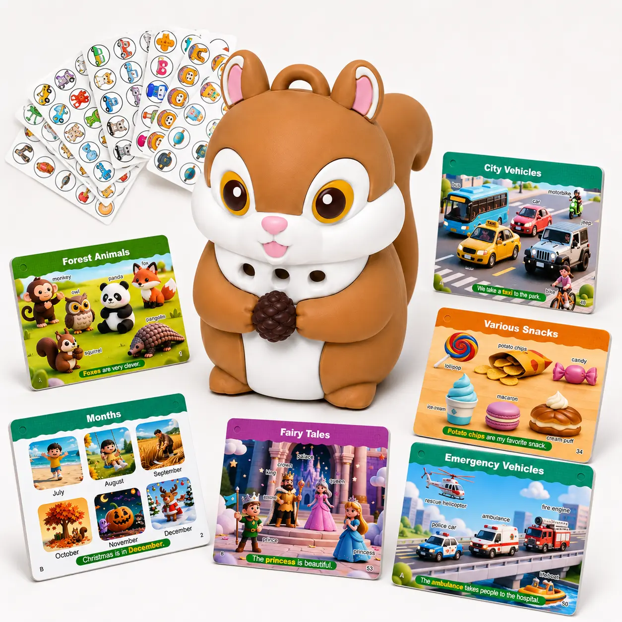 Phonics Flash Cards with Talking Pen, Learning Toys for Kids Ages 4-8,Learn to Read with 629 Words, Kindergarten Preschool Learning Activities, Educational Toy for Kids - Flashcards
