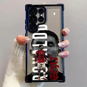 Football Superstar C-Cristiano R-Ronaldo CR7 Phone Case Compatible with for samsung for galaxy S25 S24 S23 S22 S21 FE Ultra Plus 4G 5G, Shockproof Transparent Soft Back Cover