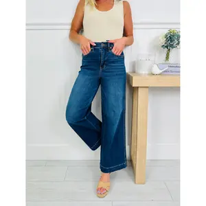 Judy Blue Set The Standard Tummy Control Ankle Wide Jeans