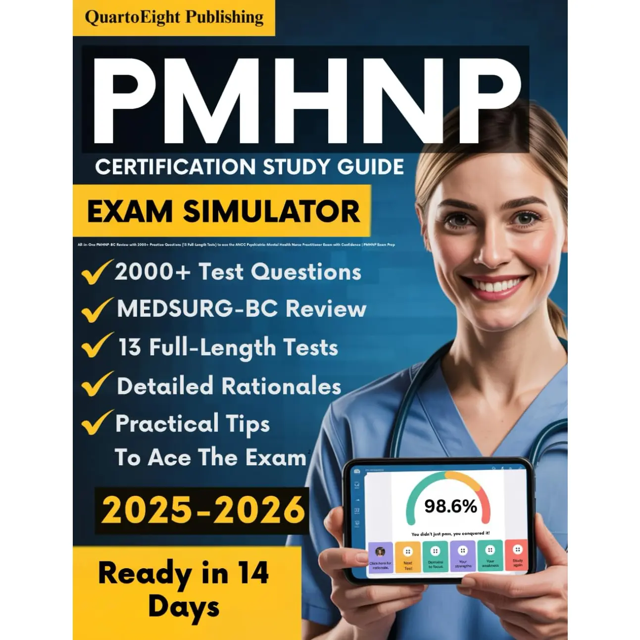 PMHNP Certification Study Guide: All-in-One PMHNP-BC Review with 2000+ Practice Questions (13 Full-Length Tests)