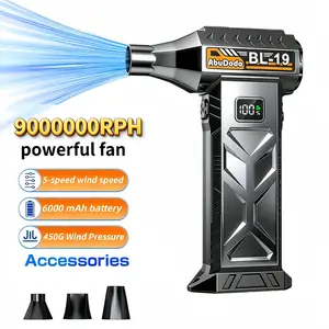 Portable Turbine Jet Blower，9000000RPH High-Power Snow Blower/Snow Remover,6000mAh battery pack，USB-C Fast Charging, 5 wind speed modes. Suitable for Dust Removal (cars/computers), Snow Pile Clearing, and Leaf Blowing.Cleaning tools