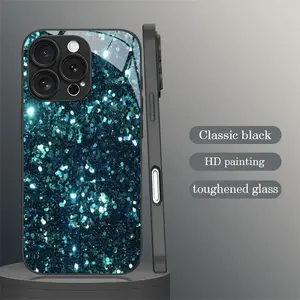 Deep sea starlight and diamond pattern, skin-friendly feel, glass texture, white light glass phone case, suitable for iPhone 17, 16, 15, 14, 13, 12, 11, Samsung and other series models, can be given as a gift to friends or family.