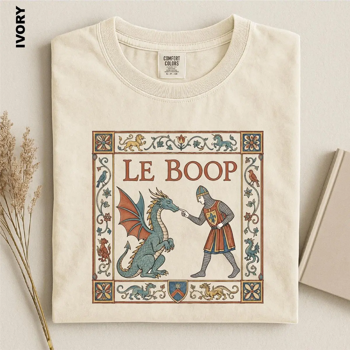Comfort Colors Le Boop Dragon Shirt, Medieval Tee, Funny Knight And Dragon Sweatshirt, Fantasy Meme Lover Gift, Renaissance Fair Apparel, Unisex Fitted Short Sleeve Tee, Casual Clothing