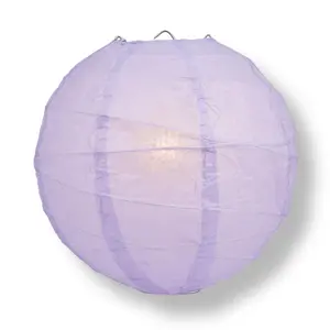 8 Inch Lavender Free-Style Ribbing Round Paper Lantern