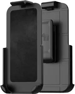 Holster for iPhone 17 Pro Max (Made to Fit Slim/Standard Cases), Nakedcellphone Ratchet Belt Clip Holder Case with Secure Latch - Black