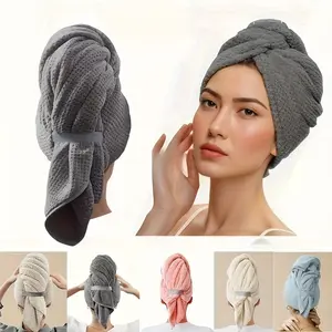 [Soft Fast Water Absorption] 1pc Super Absorbent Hair Drying Towel, Multifunctional Quick-Dry Cap for Straight & Curly Hair, Triangular Bathing Accessory
