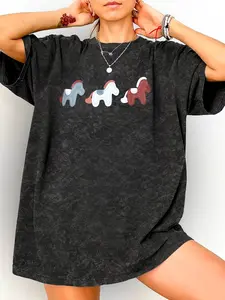 Vintage My Little Pony Women's Oversized Round Neck cotton T-Shirt, Colorblock Short Sleeve Top, Acid Wash, Spring Summer