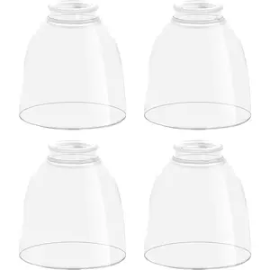 Clear Glass Bell Shade Replacement 1.65" Fitter Compatible with Chandeliers Wall Sconces Vanity & Ceiling Lights Decorative Lamp Globe for Home Lighting 4 Pack