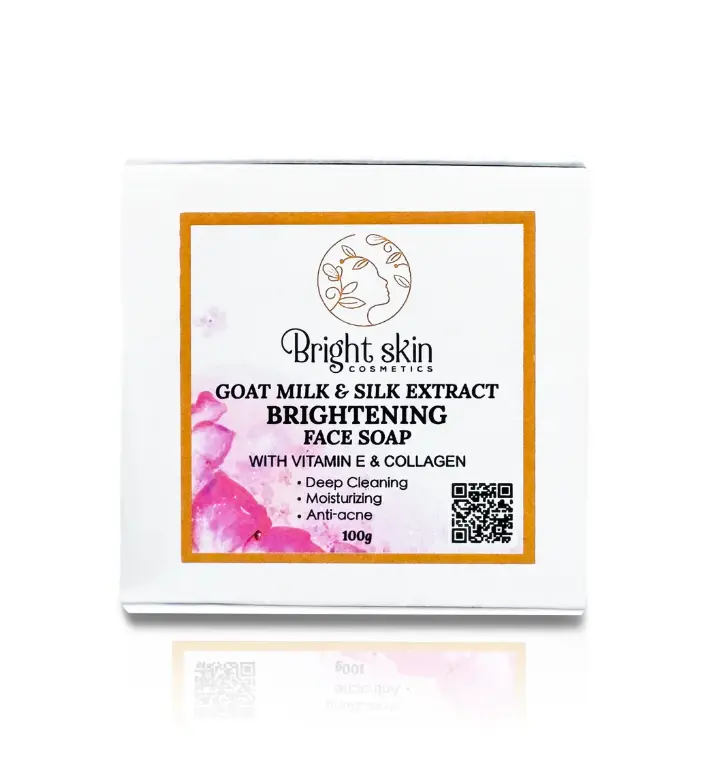 Bright Skin Cosmetics Brightening Gentle Solid Face Soap with Silk Extract - Daily Hydrating Cleanser, Radiance Boost Solution for All Skin Types, Sudsy Bath & Shower Cleansing Product, Facial Wash, Face Wash, Radiant, Smooth